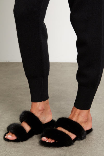 Givenchy women's mink fur & hot sale rubber slides