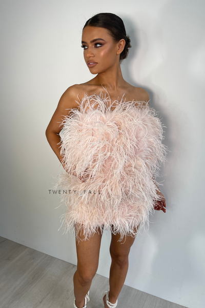 Fluffy shop feather dress