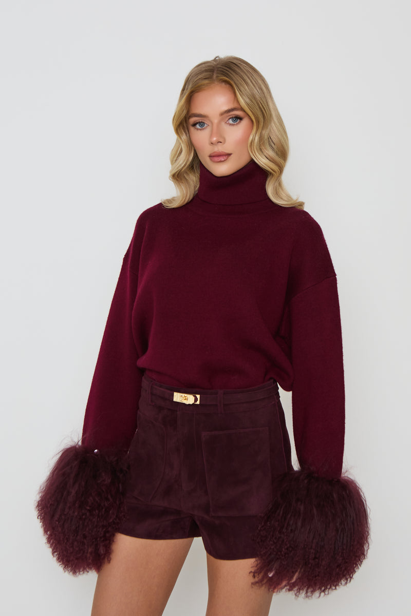 Jumper with Mongolian Fur Cuff