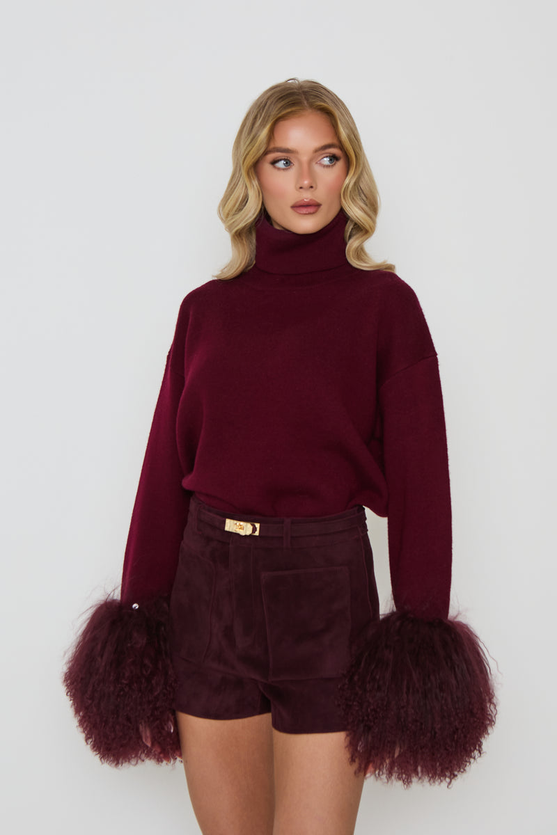 Jumper with Mongolian Fur Cuff