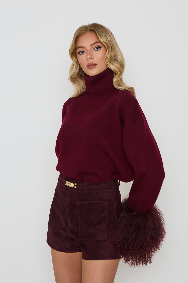 Jumper with Mongolian Fur Cuff