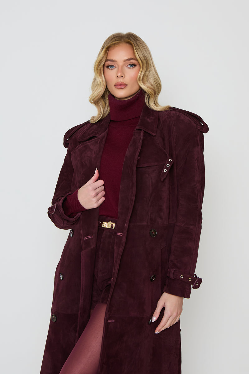 Kendall Suede Trench Coat