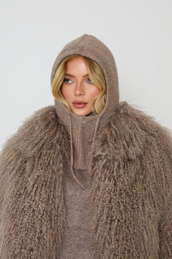 Angora Knitted Hood